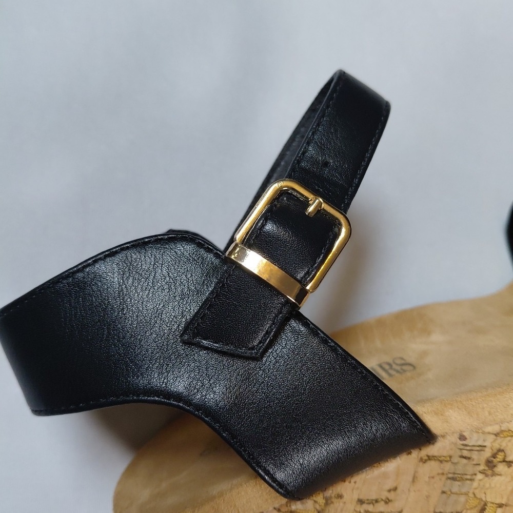 Women's Size 6 Dream Pairs Nini-8 Black Wedge Sandals Shoes Cork - Picture 7 of 15